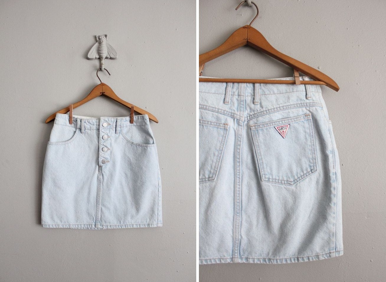 vintage Guess pale denim skirt
