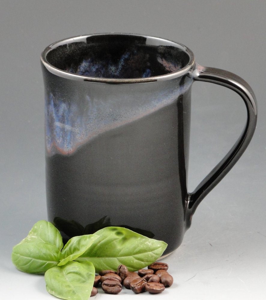 Ceramic Coffee Mug in Black & Blue