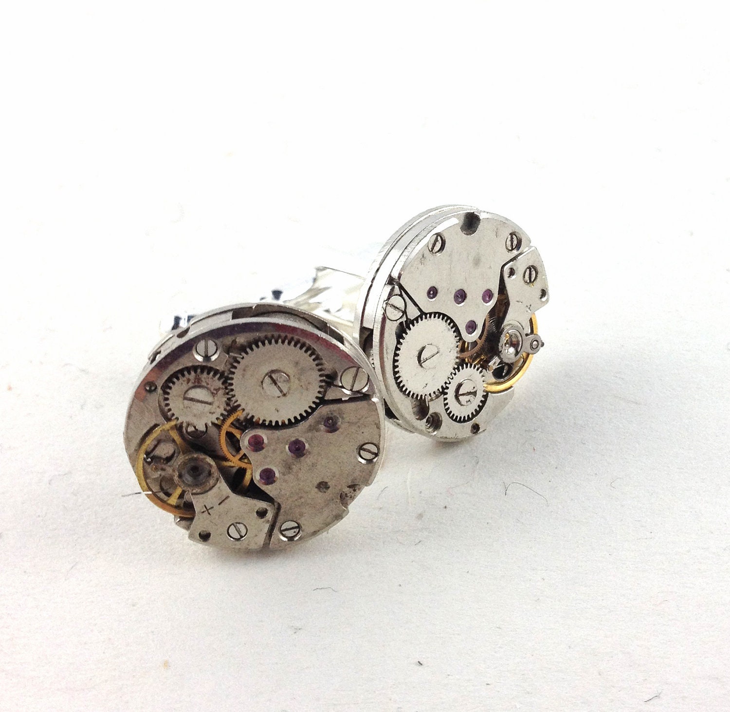 Cuff Links - Steampunk Large Round  Movement Cuflinks