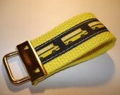 Mini Key Fob    ribbon / fabric on heavy cotton webbing