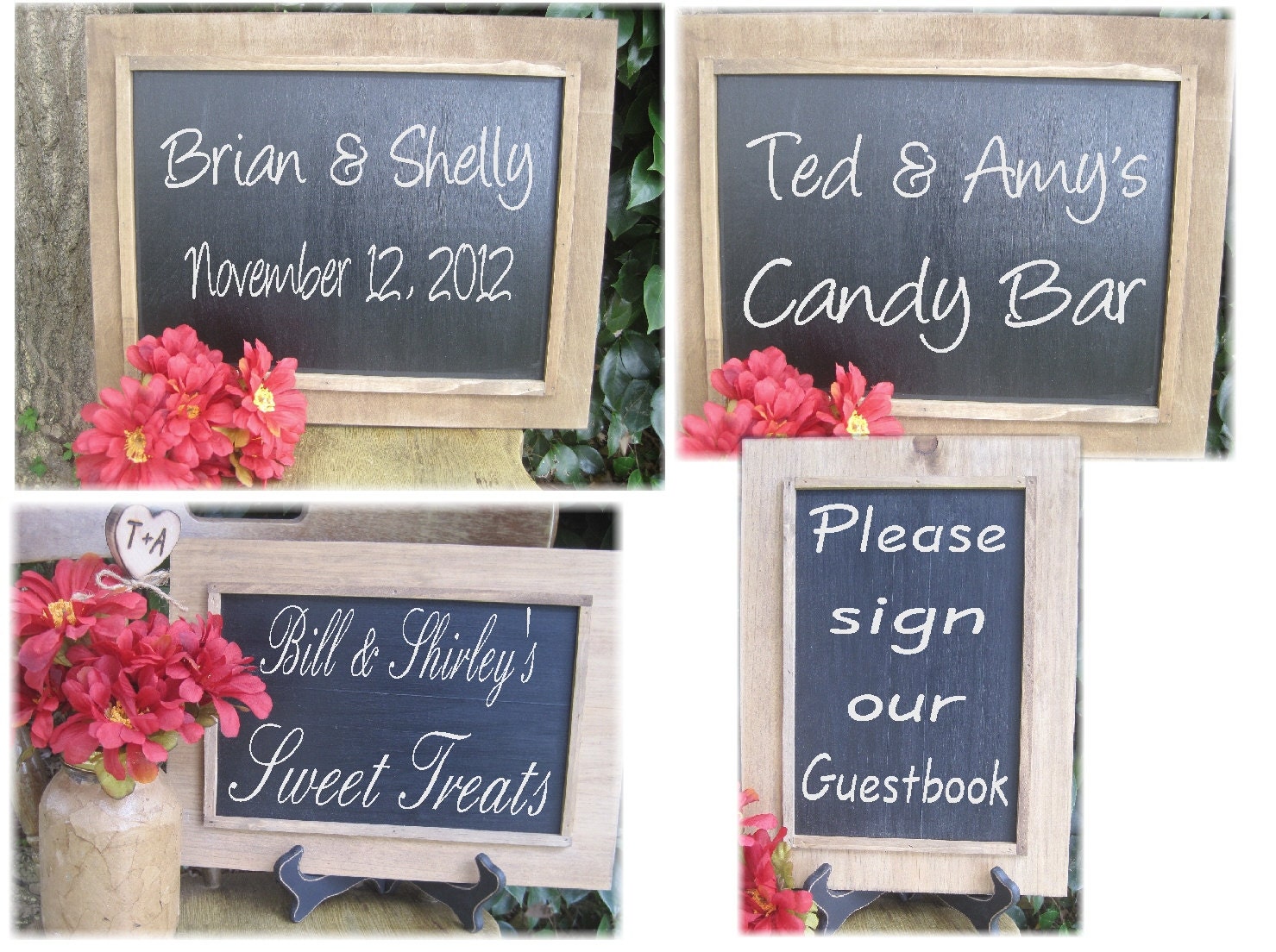 Rustic Wedding Sign Chalkboard Decoration Personalized Country Beach Photo Prop 2013 Collection
