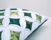 Decorative Pillow Cover Green Cathedral Window Batik 18 Inch