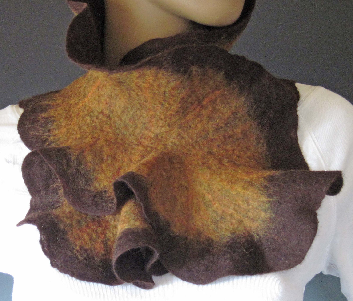Flamenco Felted Scarflette Sandalwood Brown