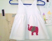 elephant dress applique size 3 months summer dress, sundress