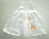 applique yellow giraffe dress sundress summer dress clothing size 18 months