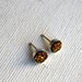 Tiny Gold Drusy Studs in Sterling Silver