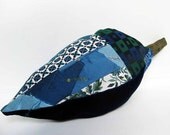 Blue Hubbard Squash Patchwork Pillow for Garden Harvest Kitchen Decor - Eco Friendly Upcycled Soft Sculpture