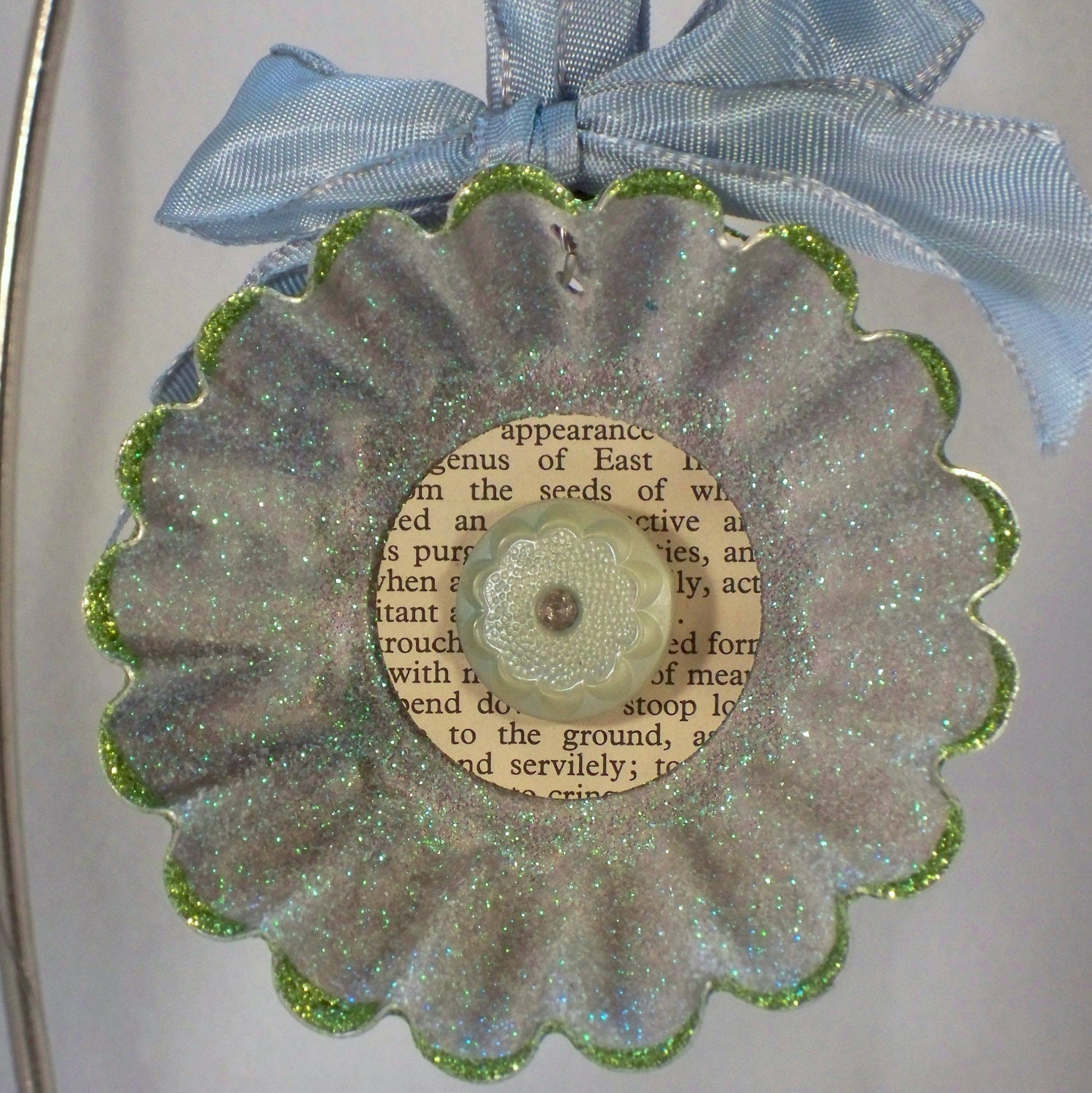 Upcycled Vintage Round Tart Tin Ornament