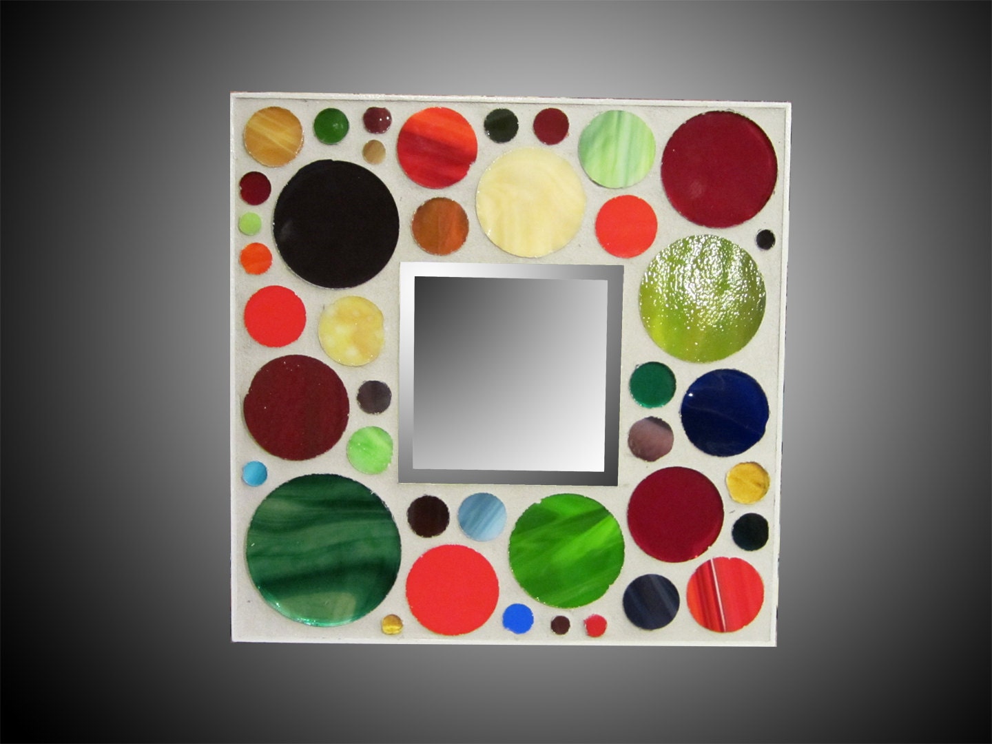 Bright Mini Bubble Stained Glass Mosaic Mirror