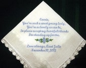 Personalized wedding handkerchief hanky hankie for your Junior Bridesmaid or flower girl with Gift Box 138S