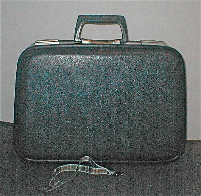 Gray Small Carry On Hard Case Luggage With Key by studiostebbylee