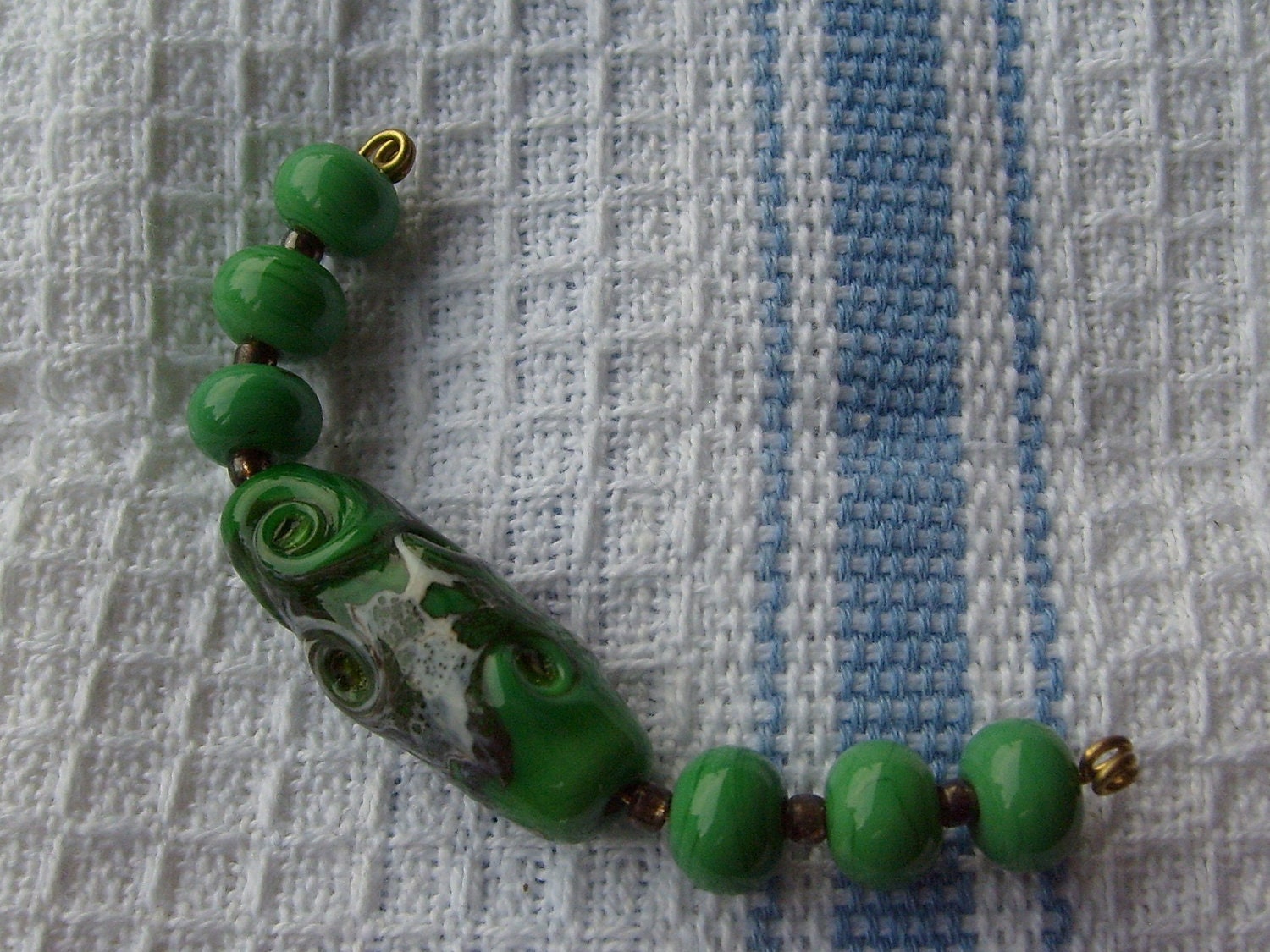 SALE    Handmade Focal Lampwork Bead, Bead Set, Shard Wrap