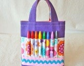 ARTOTE MINI Coloring Bag Crayon Bag Crayon Tote Art Tote Activity in Purple Posy Pop