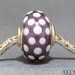 Large Purple & White Polka Dot SRA Lampwork Bead European Glass Charm Big Hole Bead Frolic