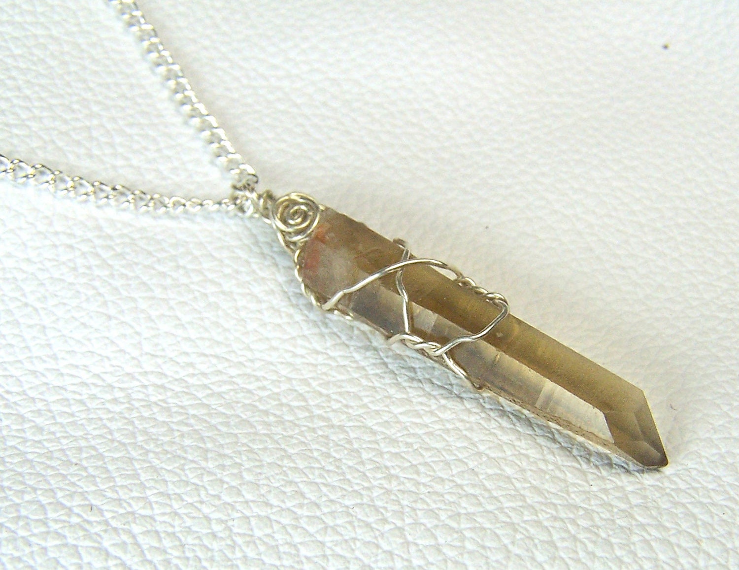 Citrine Crystal - Citrine necklace pendant - Sterling Silver wire wrap - argentium - WIre wrapped Citrine - Citrine pendant - Citrine