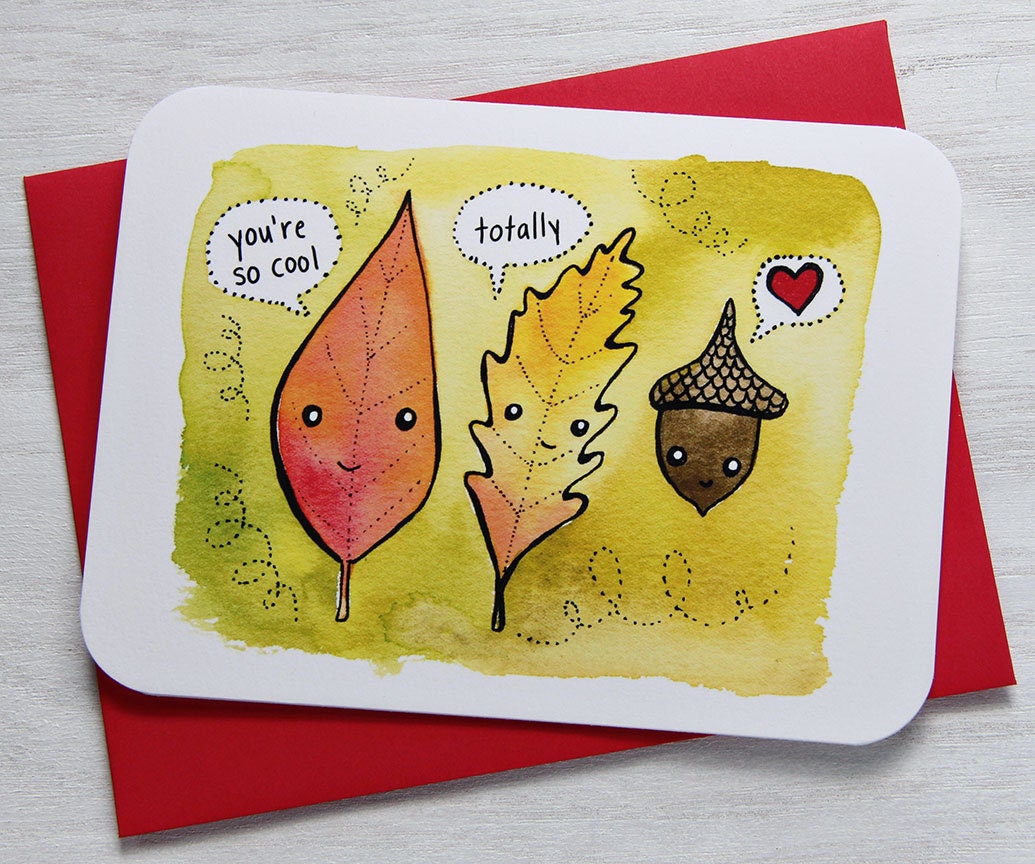 Fall Foliage Cuties-Notecard