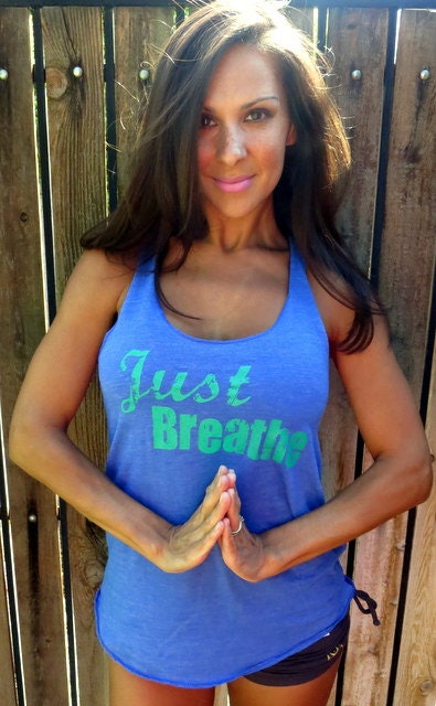 Just Breathe... Eco-Heather Workout Tank. Size MEDIUM