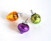 Vintage Glass Christmas Ornaments Jewel Tone Minis Collectibles