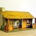 Vintage Toy Building Tin Marx Bar M Ranch 1950s Western Doll House Cabin