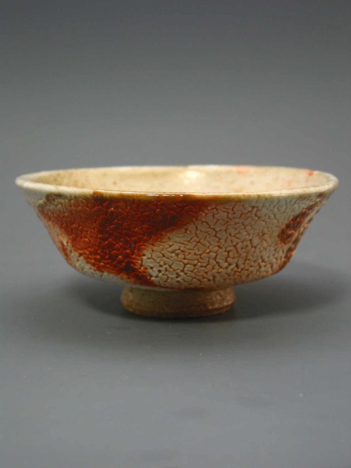 Matcha Chawan, woodfired stoneware with crawling shino, creek clay and natural ash glazes