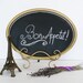 Large Gold CHALKBOARD Blackboard Menu Memo Message Bulletin Chalk Board Weddings Welcome Royal Blue Hostess Gift Vintage Oval Gold Large