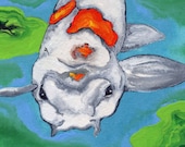 ACEO Koi Goldfish Pond Original Painting Art-Carla Smale
