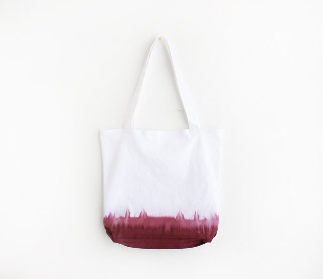 burgundy dyed texture tote