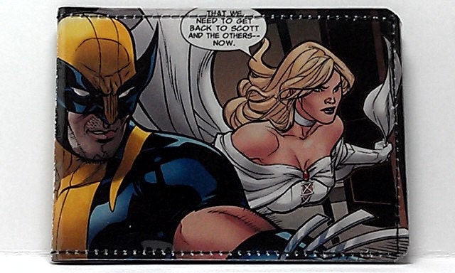 VINYL Comic Book Wallet - X-men - Wolverine and Emma Frost Design 2