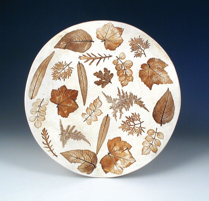 Large Platter, brown leaf