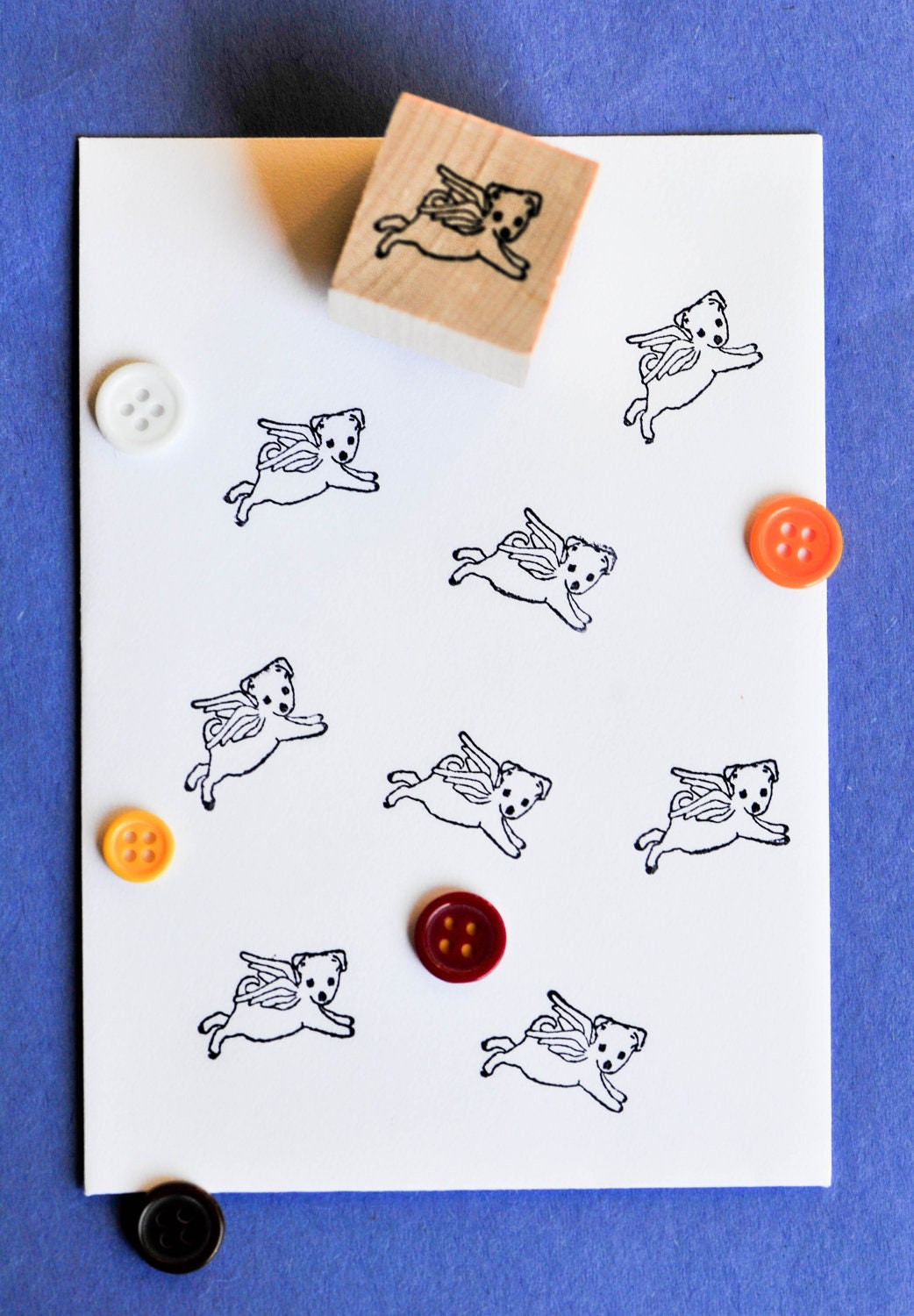 Angel Puppy  Rubber Stamp
