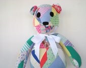 Vintage Quilt Teddy Bear Handmade