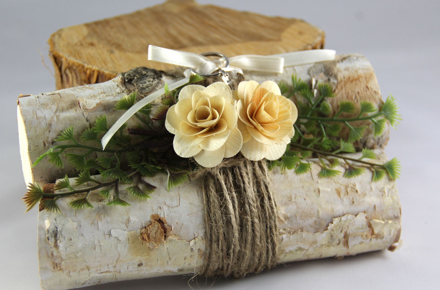 Birch Bark Ring Bearer Pillow FREE SHIPPING