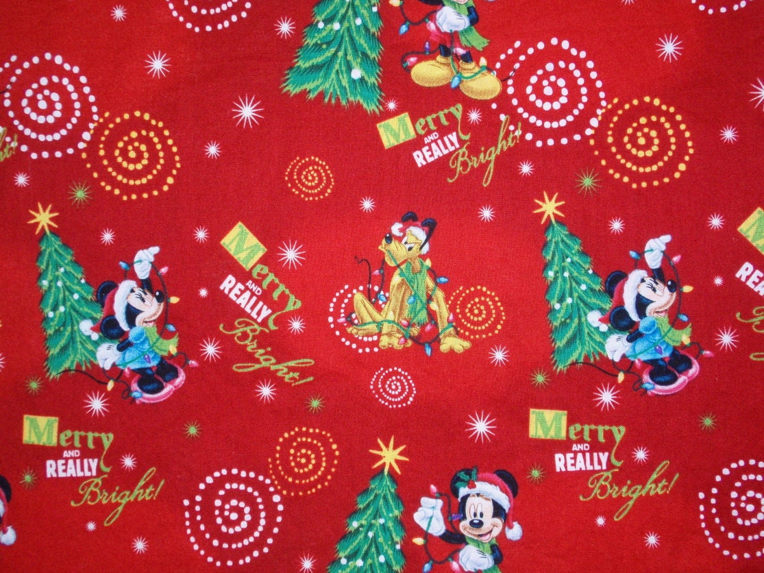 Disney Mickey Mouse Christmas Fabric by ksewingbasket on Etsy