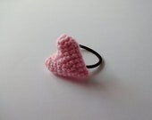 Pink Heart Ponytail Holder