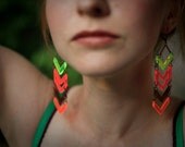 Neon Chevron Earrings