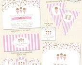 Neopolitan Ice Cream Birthday Party - PRINTABLE ONLY - Banner, Toppers, Tags, Invitation and more Il_170x135