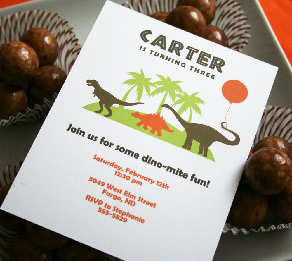 Dinosaur Birthday Party Invitation - PRINTABLE only Il_570xn