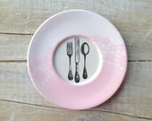 Pink Kitchen // Fork Knife Spoon Decor // Shabby Cottage Chic Sign // Kitchen Wall Decor // Vintage Utensils // French Market - SweetMeas