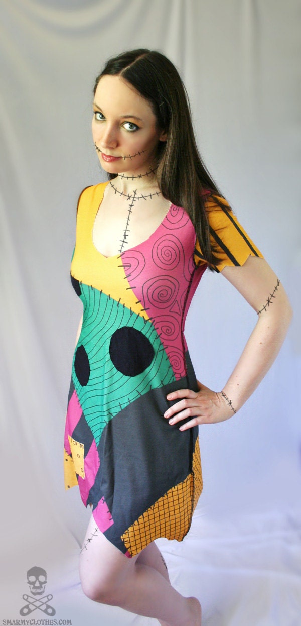 Nightmare Before Christmas Sally ragdoll dress - handmade custom size - smarmyclothes halloween costume