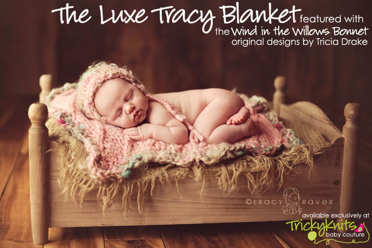 Luxe Tracy Blanket Diagonal Stitch Blanket Basket Stuffer Newborn Photography Prop by TrickyKnits original designer