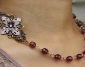 FREE matching earrings Bridal necklace set earrings - lavender amethyst purple swarovski crystal weddings