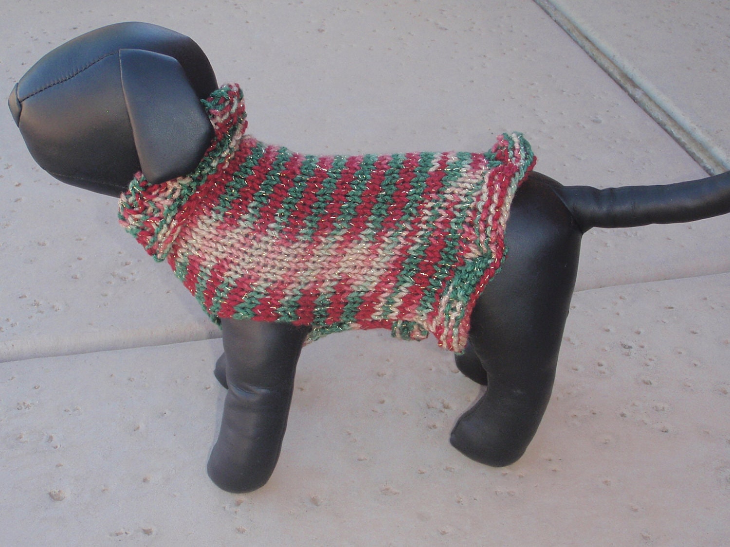 Sparkly  Dog Sweater Hand Knitted Extra Small.