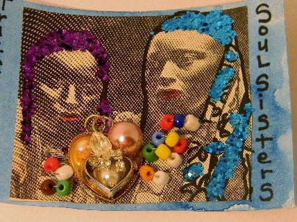 Original Artist Trading Card/Mixed Media/ Altered Art/ Art Assemblage/ Soul Sisters