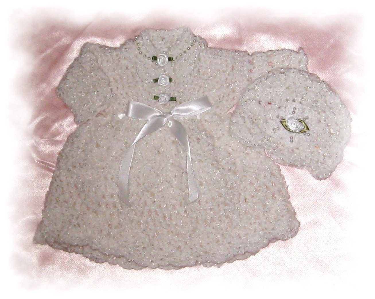 Creme Brulee Beaded Christening Gown Newborn or Preemie or Micro-preemie