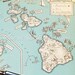 Hawaii Vintage Map - Spring Break - Cottage Chic - A Fun and Funky Little Vintage Map to Frame