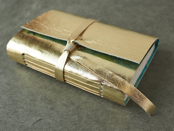 Gold Leather Journal or Sketchbook