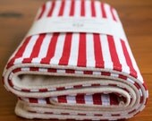 Organic Burp Cloths Set of Two, RED STRIPES