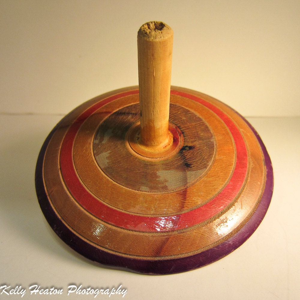 Vintage Wood Spinning Top Pull String by Antiques4You on Etsy