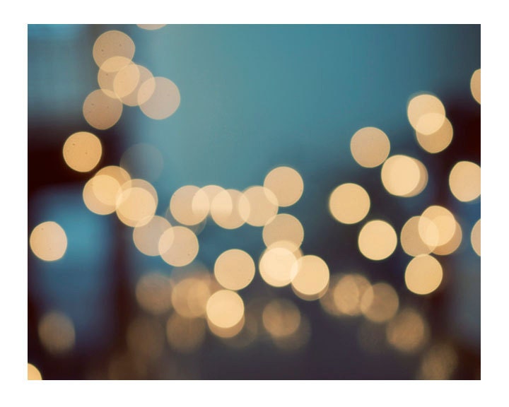 Abstract Photograph, Blue Monday, 11x14 Print,  Night Lights, Christmas Lights, Bokeh Photo
