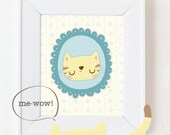 Kitty Cat : Cat Art Print - 8x10 Giclee print